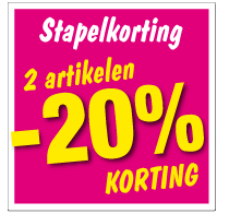 Etalagesticker stapelkorting lente roze 2 artikel STA-54