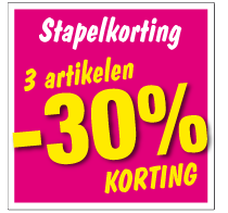 Etalagesticker stapelkorting lente roze 3 artikel STA-55