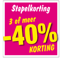 Etalagesticker stapelkorting lente roze 3 artikel STA-56