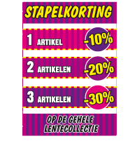 Poster stapelkorting lente roze STA-61