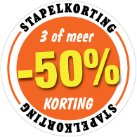 Etalagesticker stapelkorting zomer oranje 3+ artikel STA-96