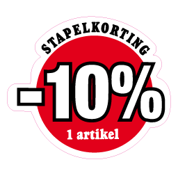 Etalagesticker stapelkorting rood 1 artikel variabel STA-016