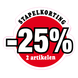 Etalagesticker stapelkorting rood 2 artikelen variabel STA-17
