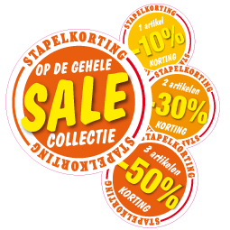 Stapelkorting etalage sticker oranje variabel STA-23