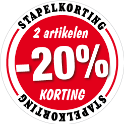 Etalagesticker stapelkorting rood 2 artikelen STA-04