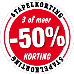 Etalagesticker stapelkorting rood 3 artikelen of meer STA-06