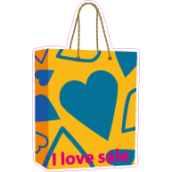 Raamsticker tasje i love sale VA-0098