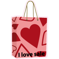 Raamsticker tasje i love sale VA-0098