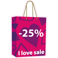 Raamsticker tasje i love sale korting VA-0099