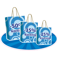 Raamsticker tasjes stapelkorting VA-0091