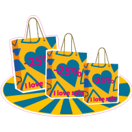 Raamsticker tasjes stapelkorting VA-0100