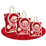 Raamsticker tasjes stapelkorting VA-0091