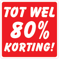 Raamsticker tot wel korting vierkant VI-015