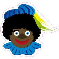 Raamsticker zwarte piet lichtblauw VA-0075