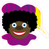 Raamsticker zwarte piet paars VA-0075