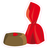 Raamsticker valentijn bonbon rood VA-0010