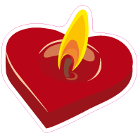 Raamsticker valentijn kaars rood VA-0009