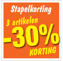 Etalagesticker stapelkorting zomer oranje 3 artikel STA-101