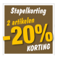 Etalagesticker stapelkorting herfst bruin 2 artikel vierkant STA-41