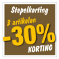 Etalagesticker stapelkorting herfst bruin 3 artikel vierkant STA-42