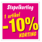 Etalagesticker stapelkorting lente roze 1 artikel STA-53