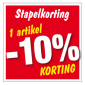 Etalagesticker stapelkorting rood 1 artikel vierkant STA-019