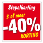 Etalagesticker stapelkorting rood 3 artikelen of meer vierkant STA-010